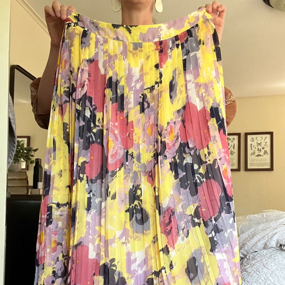 Anthropologie Pim and Larkin pleated floral midi skirt Medium